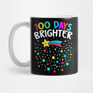 100 Days Brighter Happy 100 Days Of School Teachers Kids Mug